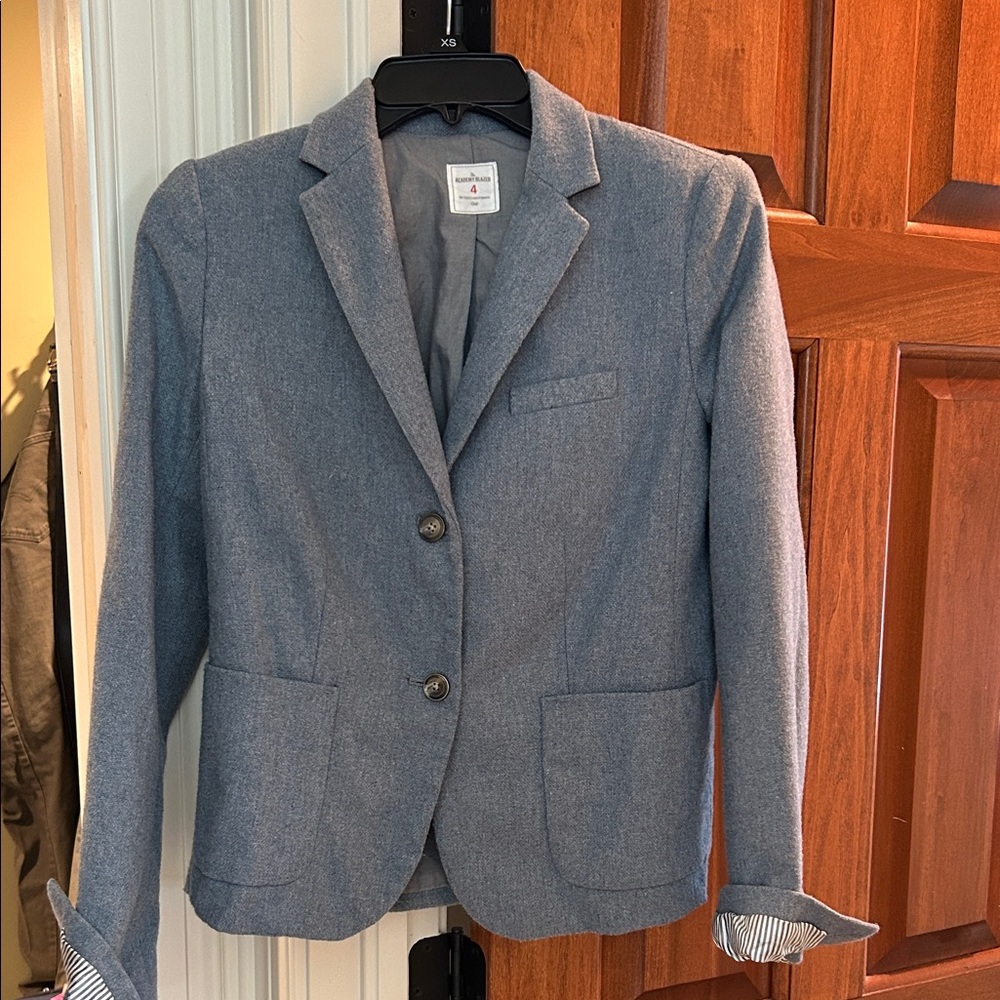GAP Light Gray Blazer with Striped Cuffs